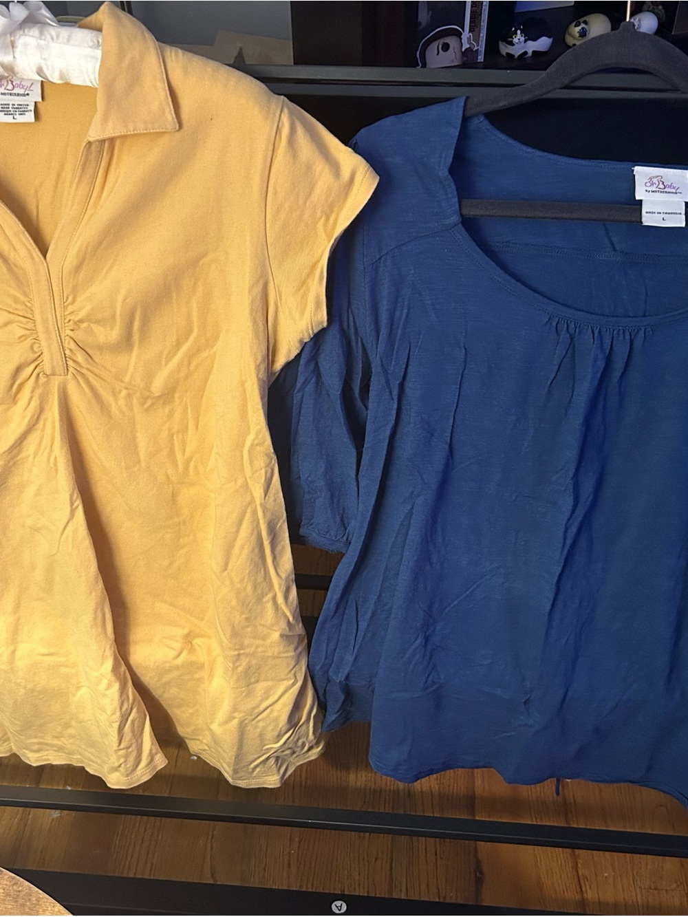 Oh Baby by Motherhood Yellow Polo Top and Blue 3/4 sleeve top